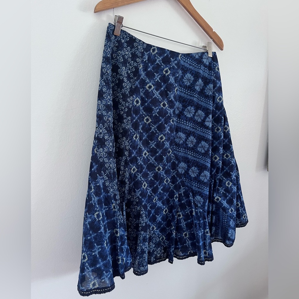 Jones New York Sports Woman Skirt Navy Tie Dyed Effect 100% Cotton Plus Size 16W - Picture 2 of 6